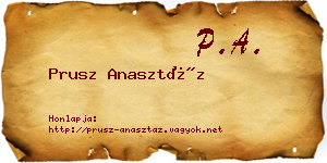 Prusz Anasztáz névjegykártya
